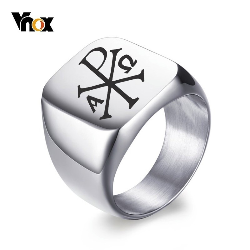 Mens Signet Ring - Vnox Free Personalized Stamp Ring For