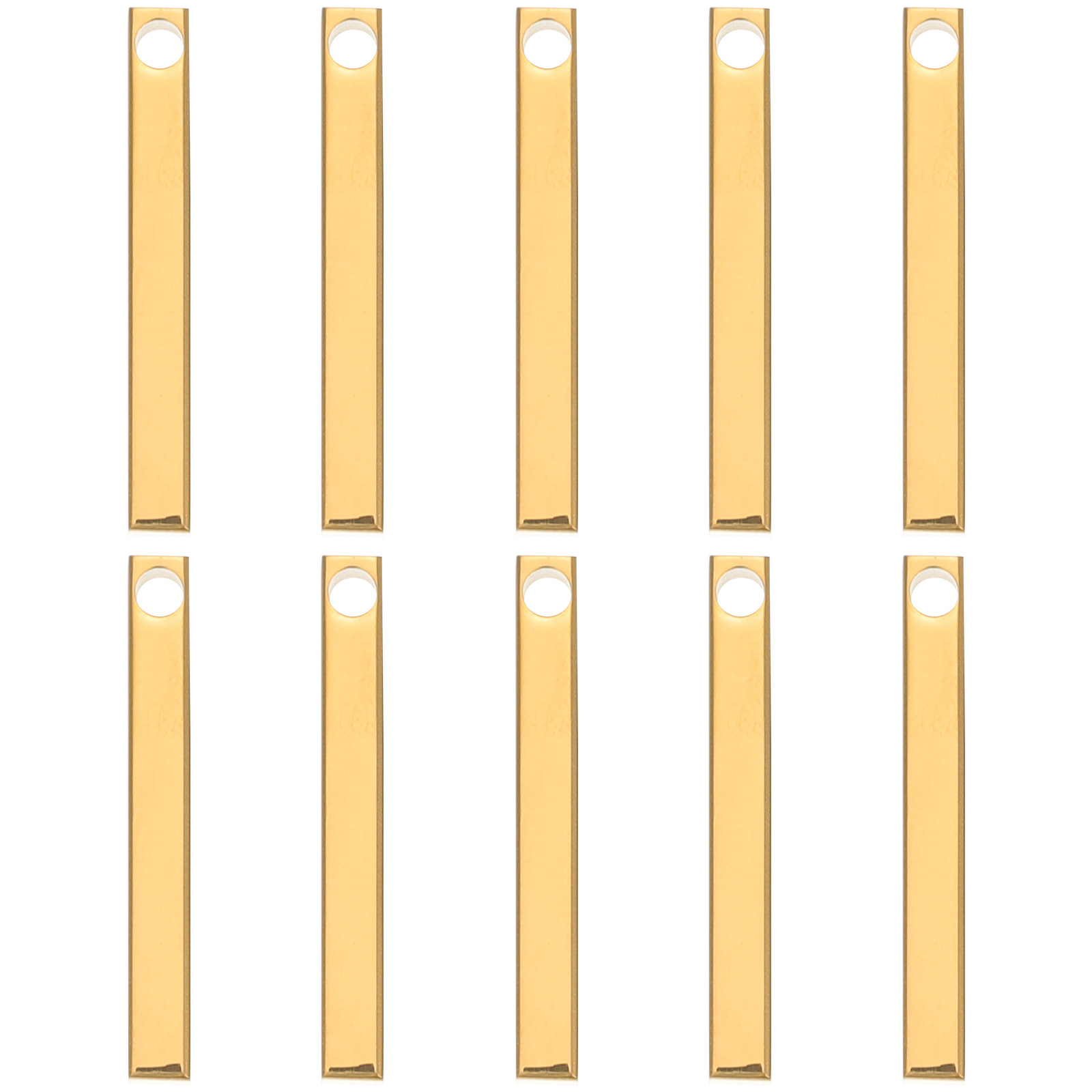Engraved Name Necklace - 10Pcs Polished Stainless Steel Rectangle Engraving