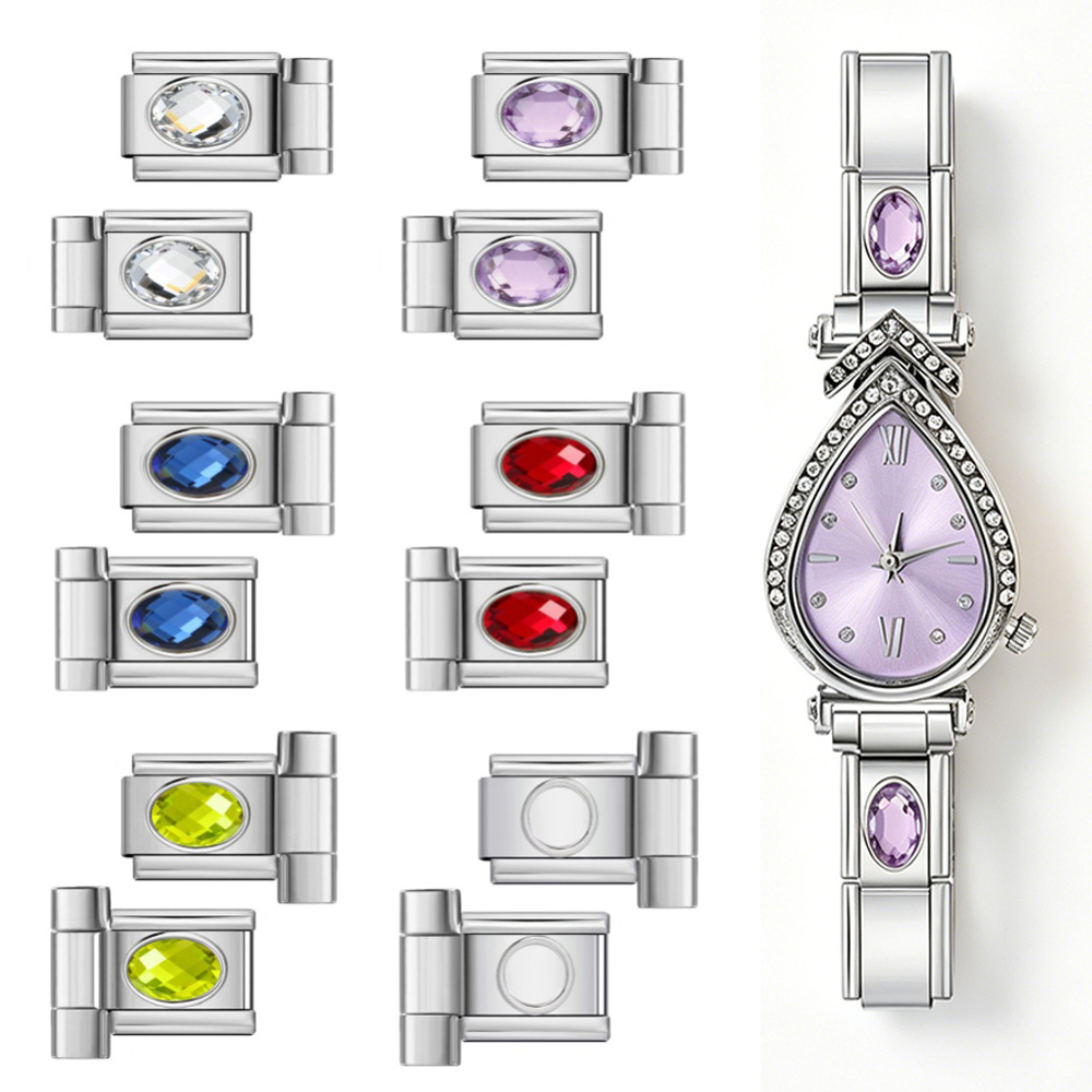 URING DIY Colorful Oval Zircon - Jewelry Making Watches ulasan dan harga