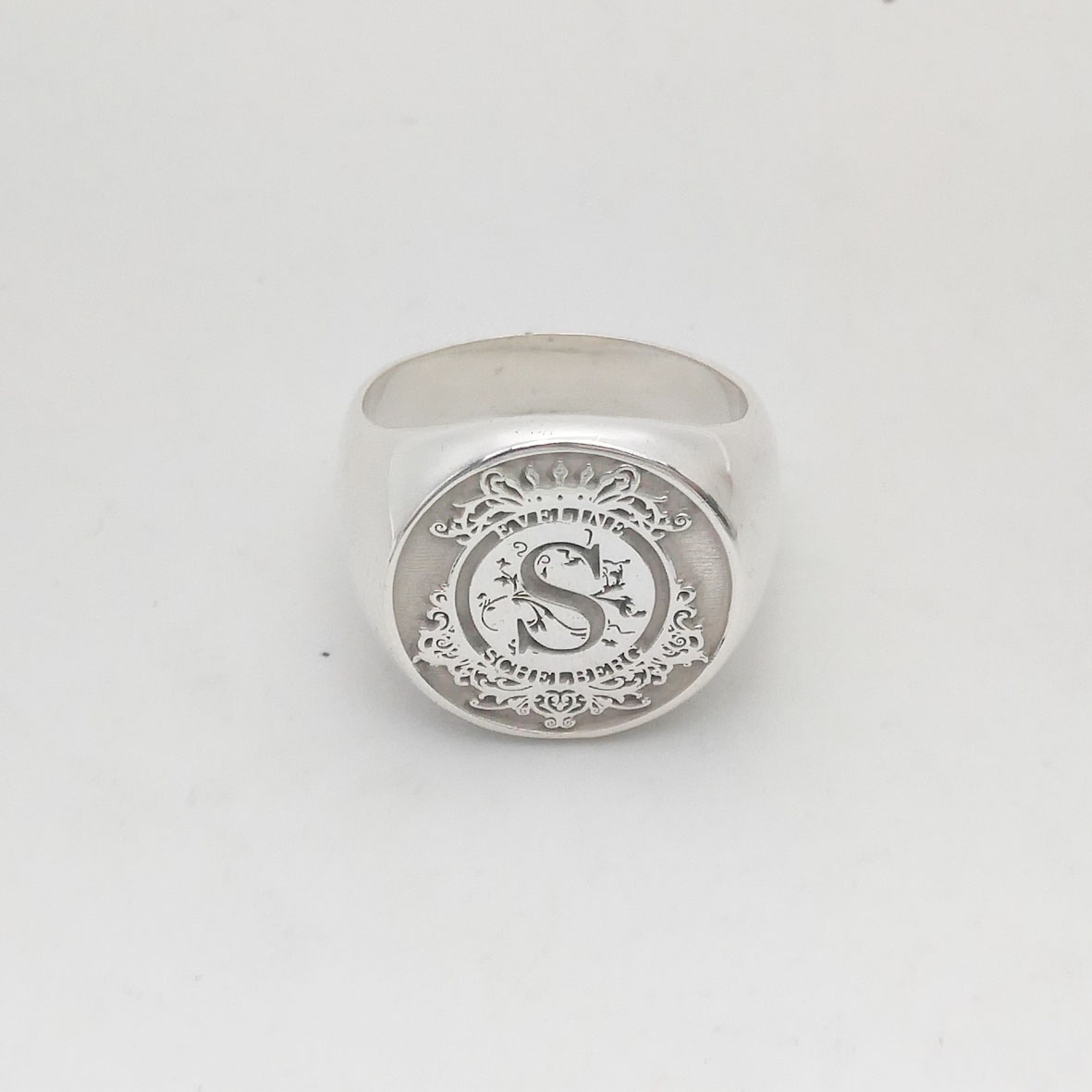 Custom Engraved 17mm Round Top - Mens Signet Ring ulasan dan harga