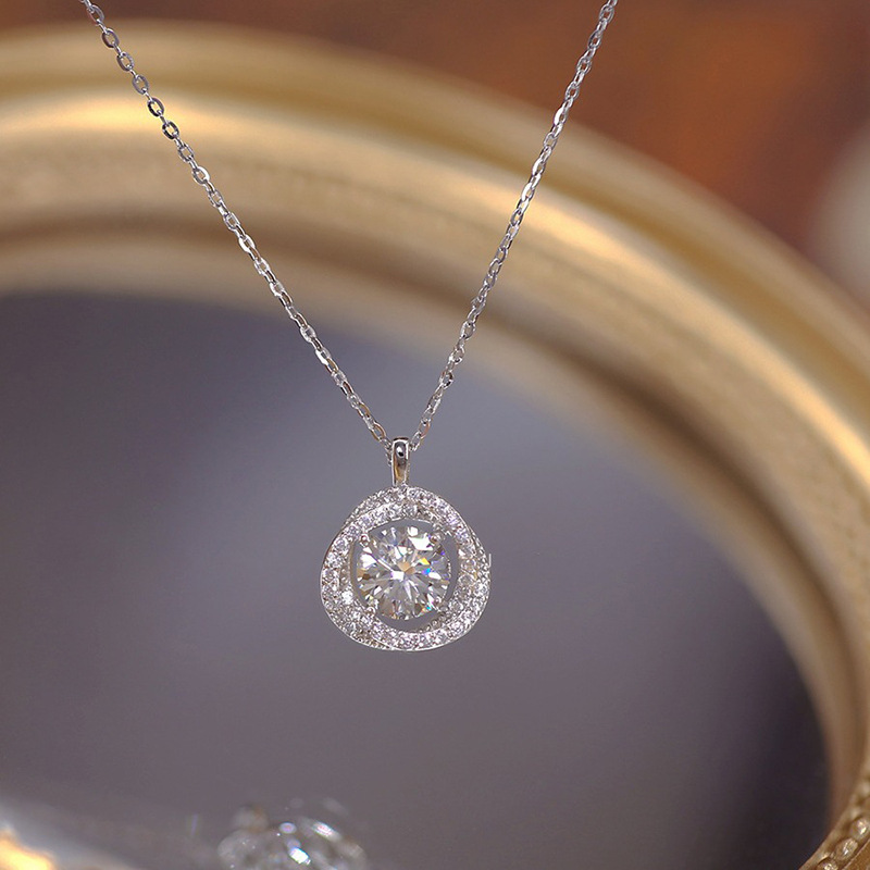 925 Sterling Silver Jewelry Ex - Crystal Choker Necklace ulasan dan harga
