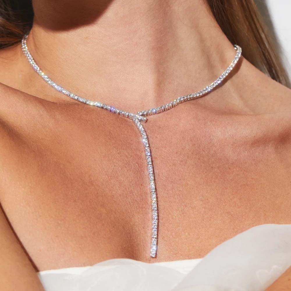 Stonenfans Long Y Shaped Laria - Crystal Choker Necklace ulasan dan harga