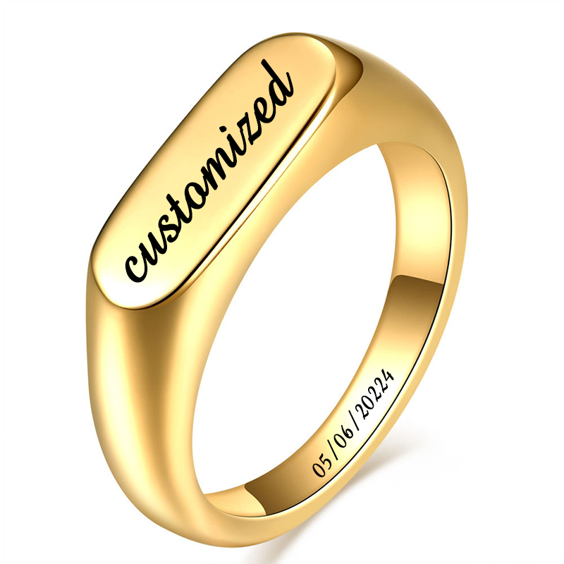 Customizable Stainless Steel S - Mens Signet Ring ulasan dan harga
