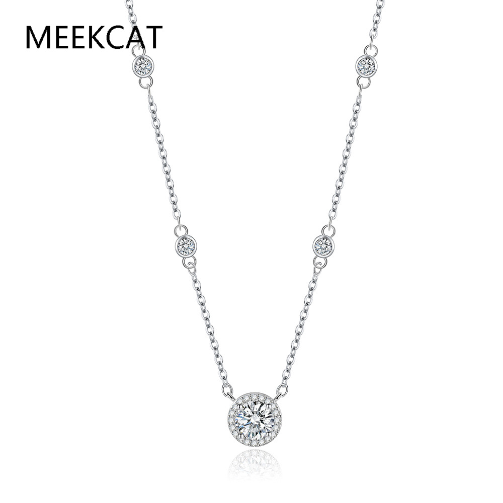 1/2/3CT Moissanite Necklaces f - Crystal Choker Necklace ulasan dan harga
