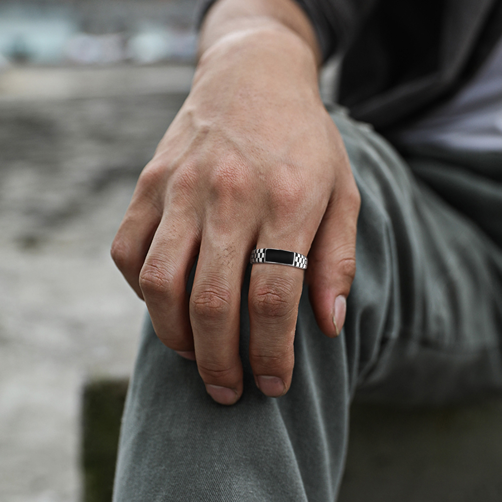 Vnox Mens Open Rings, Black En - Mens Signet Ring ulasan dan harga