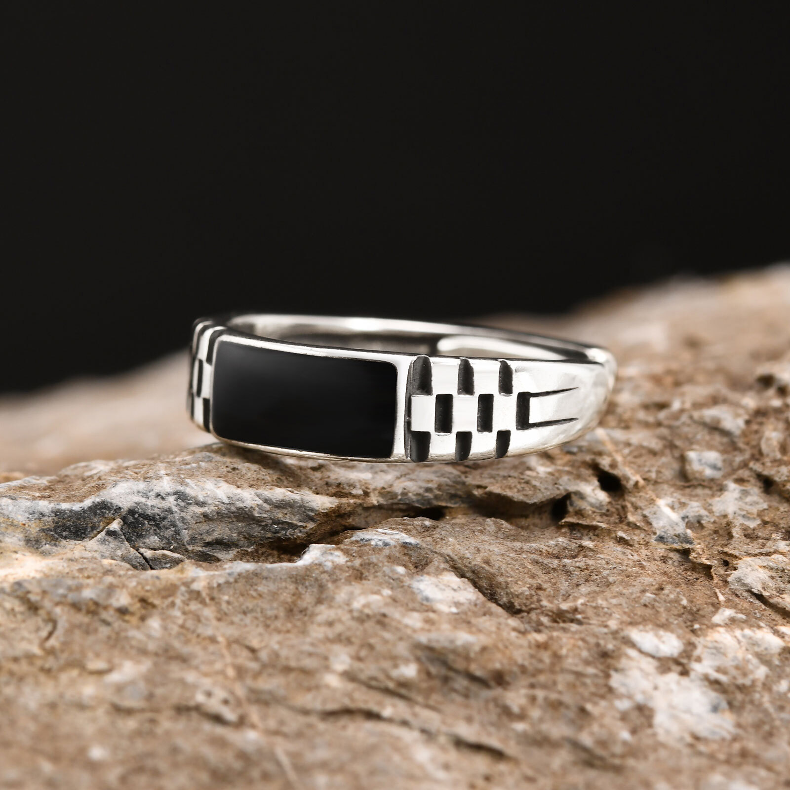 Vnox Mens Open Rings, Black En - Mens Signet Ring ulasan dan harga