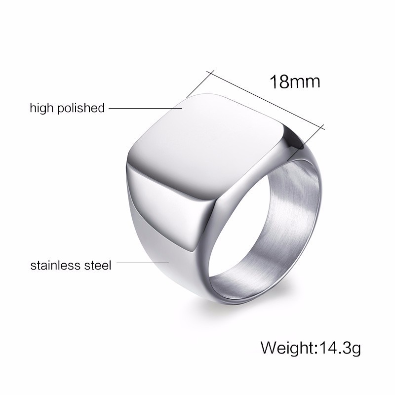 Vnox Free Personalized Stamp R - Mens Signet Ring ulasan dan harga