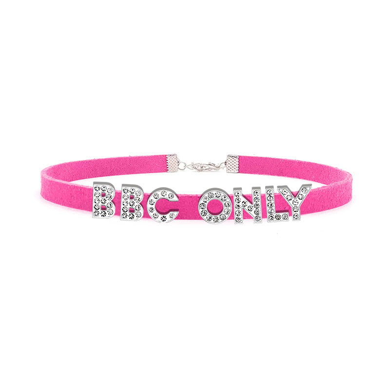Rhinestone Letter BBC ONLY Nec - Crystal Choker Necklace ulasan dan harga