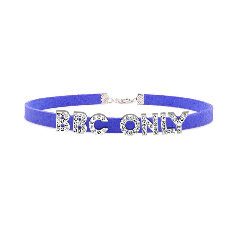 Rhinestone Letter BBC ONLY Nec - Crystal Choker Necklace ulasan dan harga