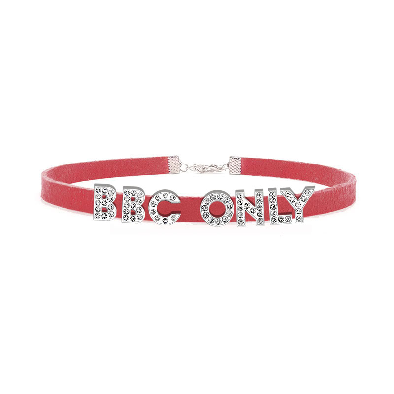 Rhinestone Letter BBC ONLY Nec - Crystal Choker Necklace ulasan dan harga