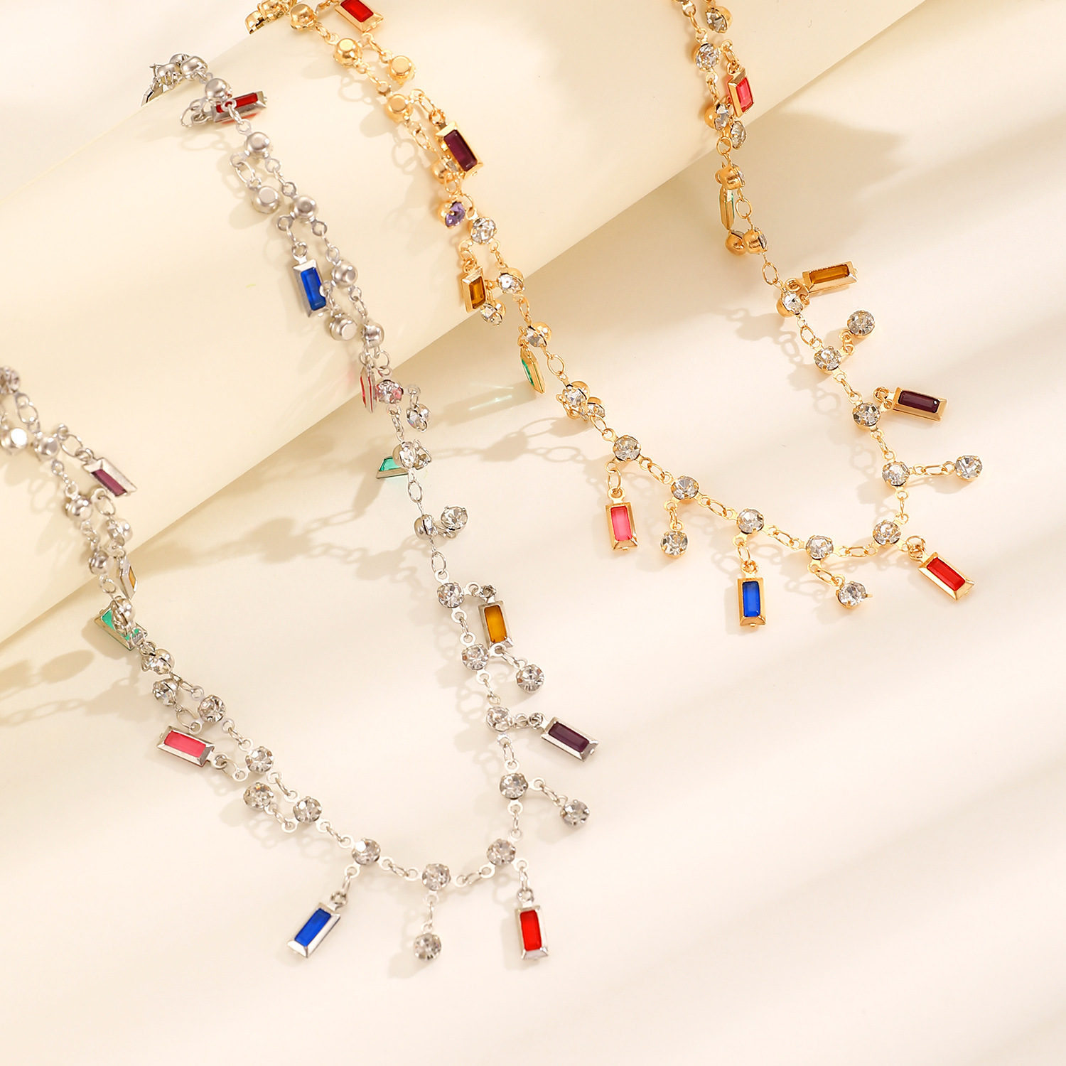 Fashion Dopamine Colorful Crys - Crystal Choker Necklace ulasan dan harga