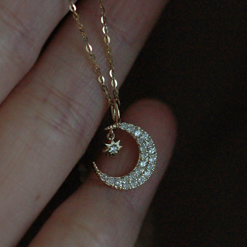 Exquisite Moon Star Shaped Pen - Crystal Choker Necklace ulasan dan harga