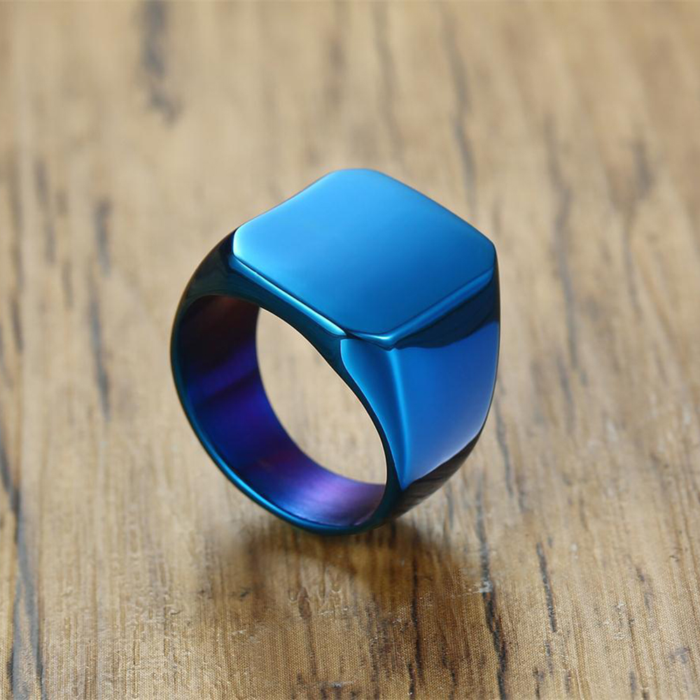 Free Engrave New Silver/Gold/B - Mens Signet Ring ulasan dan harga
