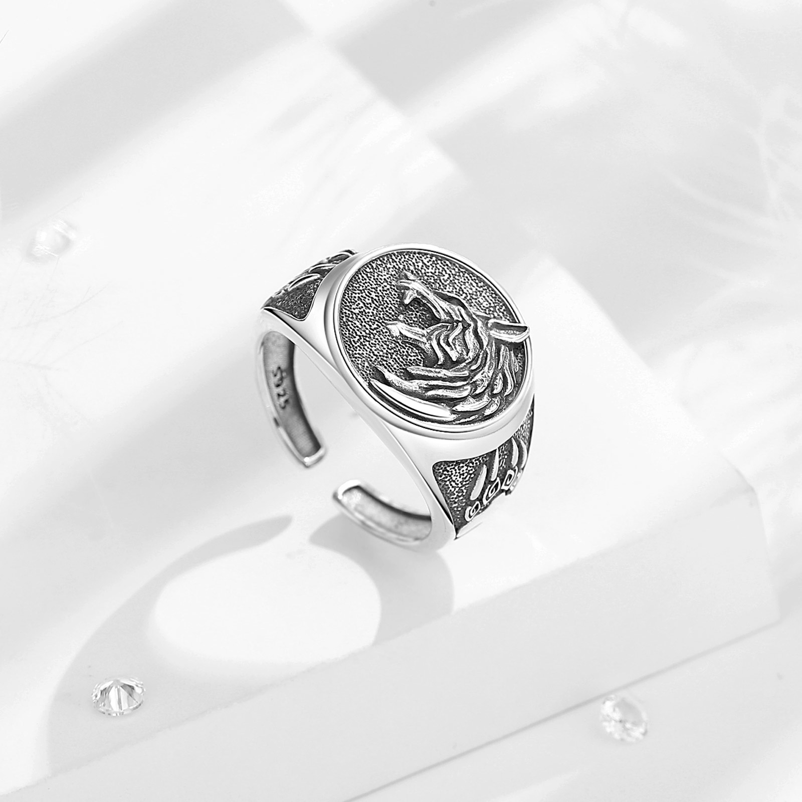 Eudora 925 Sterling Silver Vik - Mens Signet Ring ulasan dan harga