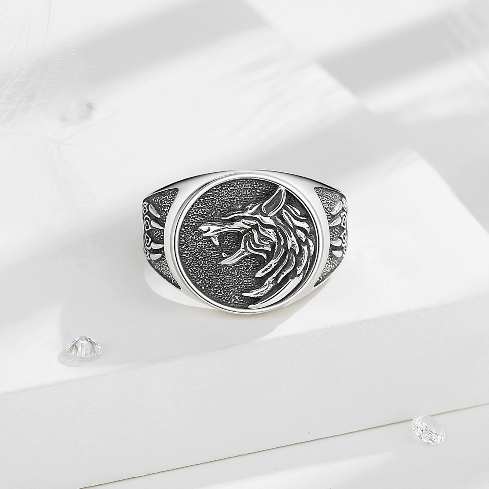 Eudora 925 Sterling Silver Vik - Mens Signet Ring ulasan dan harga