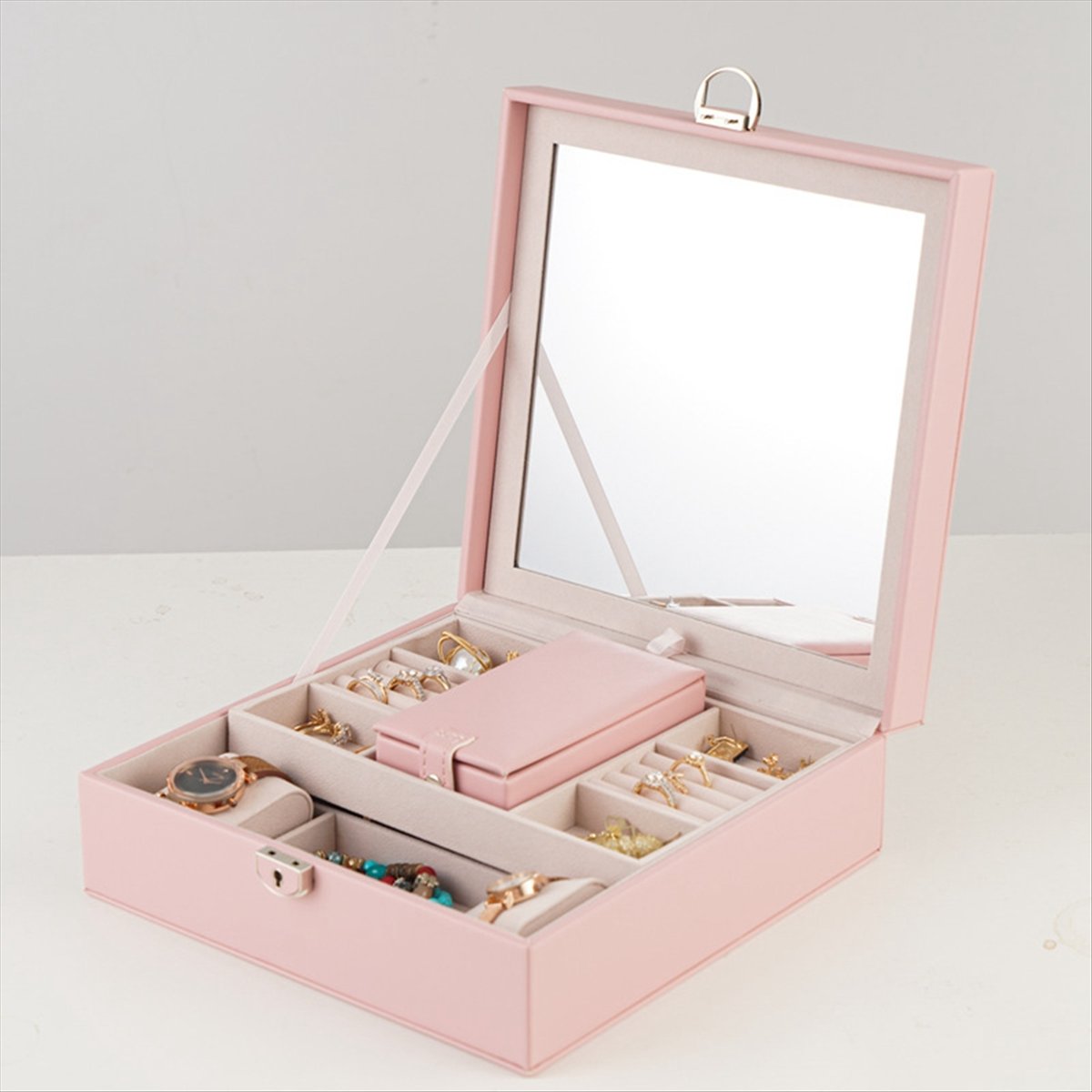ABQR Girly Pink Jewelry Box Je - Jewelry & Watches Review ulasan dan harga