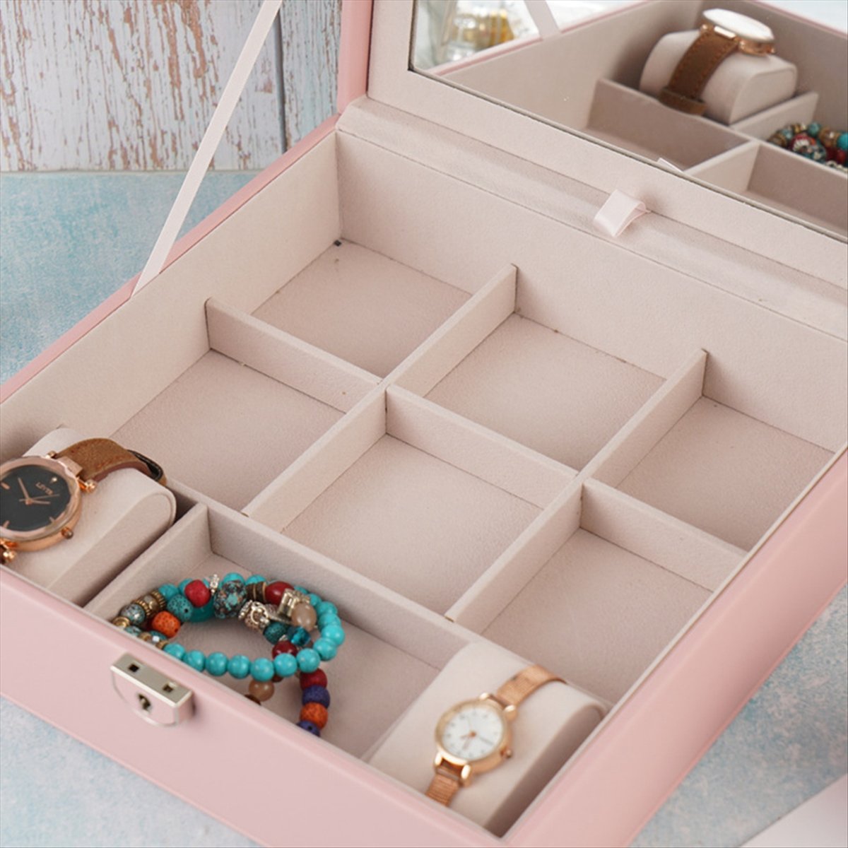 ABQR Girly Pink Jewelry Box Je - Jewelry & Watches Review ulasan dan harga