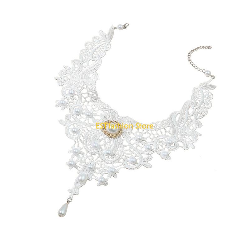 Y5GC Lace Choker Necklace Goth - Crystal Choker Necklace ulasan dan harga