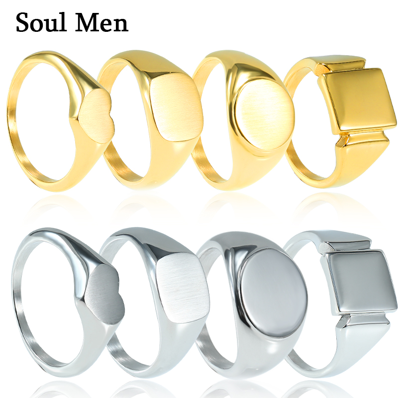 Soul Men Titanium Steel Rings  - Mens Signet Ring ulasan dan harga
