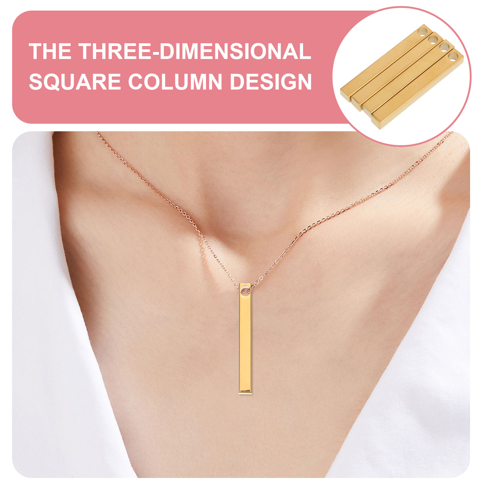 10Pcs Polished Stainless Steel - Engraved Name Necklace ulasan dan harga