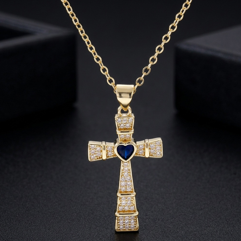 Fashion Cubic Zirconia Cross P - Crystal Choker Necklace ulasan dan harga