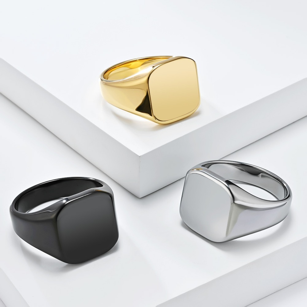 Somen Signet Square Tungsten C - Mens Signet Ring ulasan dan harga