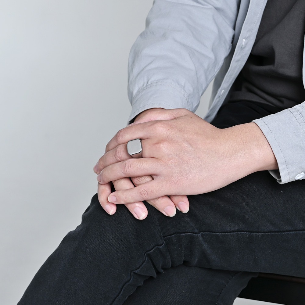 Somen Signet Square Tungsten C - Mens Signet Ring ulasan dan harga