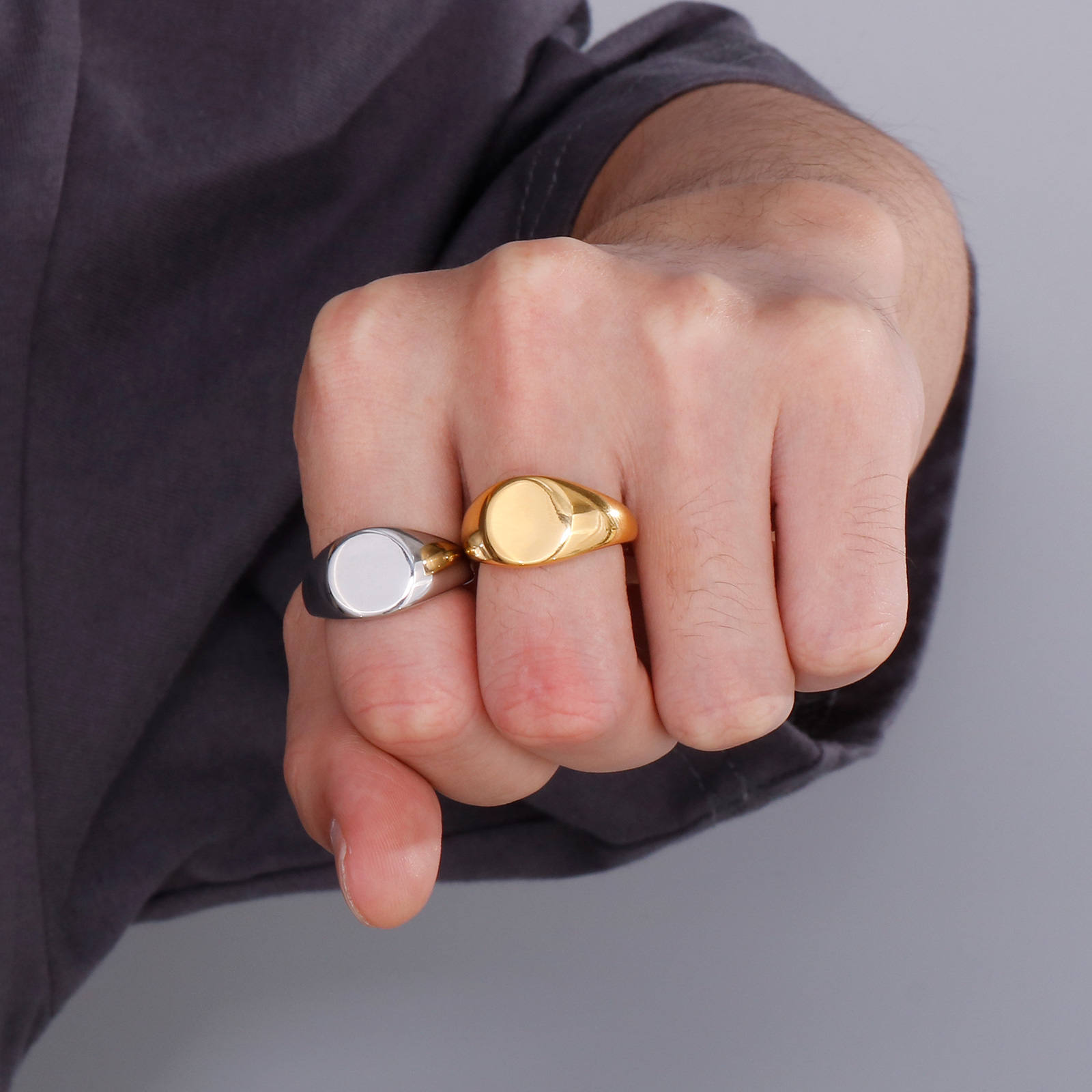 Signet Ring Stainless Steel Ri - Mens Signet Ring ulasan dan harga