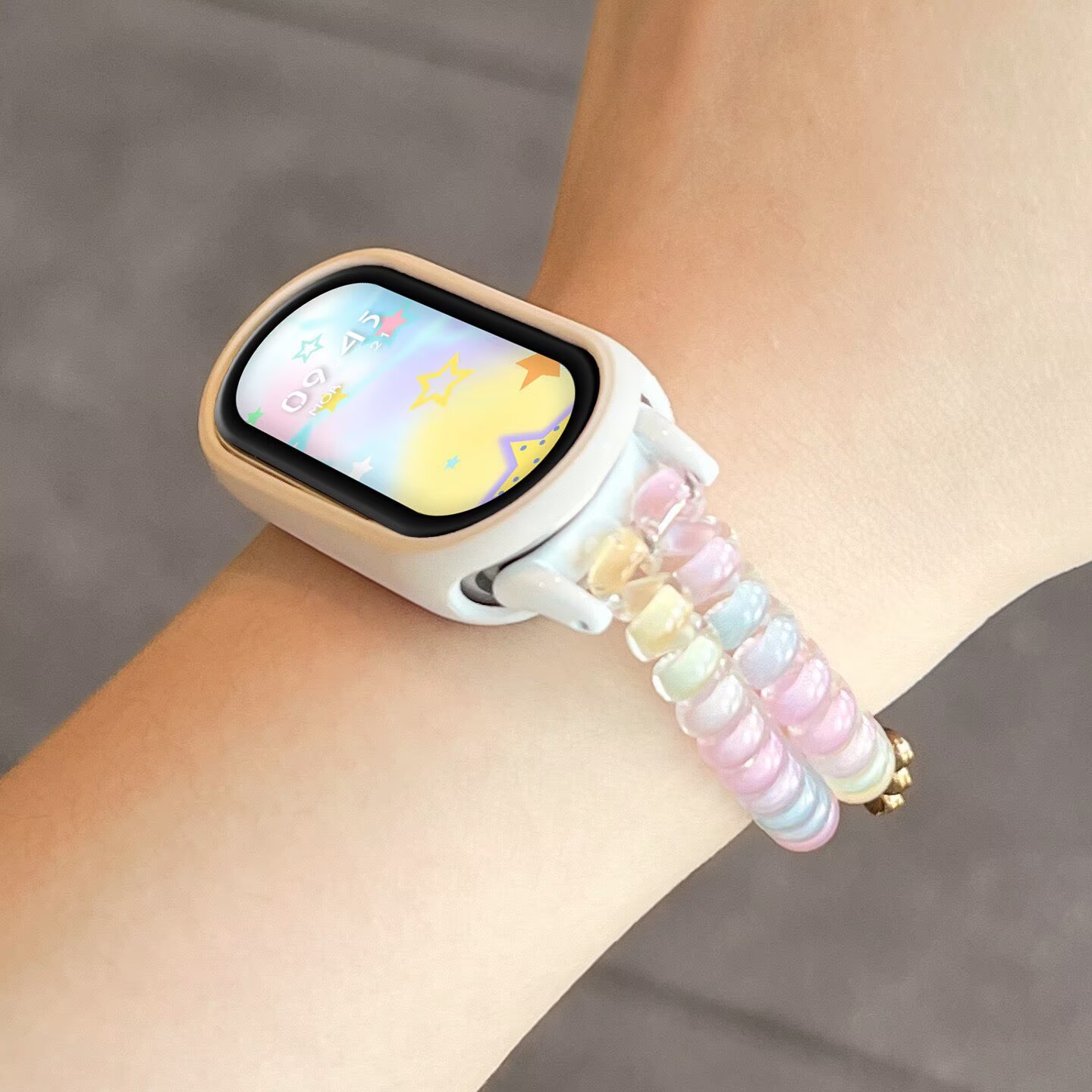 Candy Gradient Flat Bead Strap - Jewelry Watches For Kids ulasan dan harga