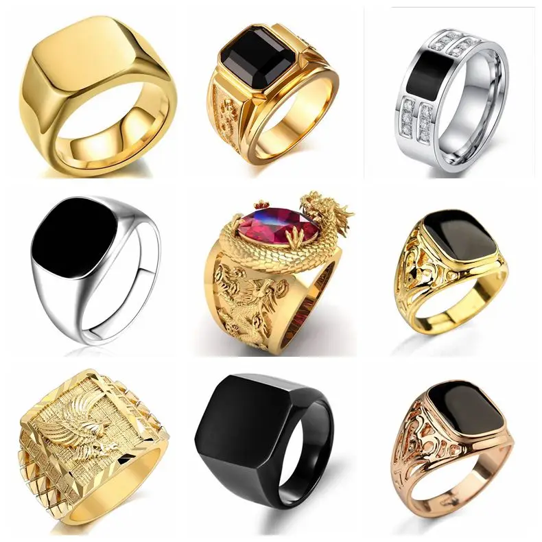 Signet Square Finger Rings For - Mens Signet Ring ulasan dan harga