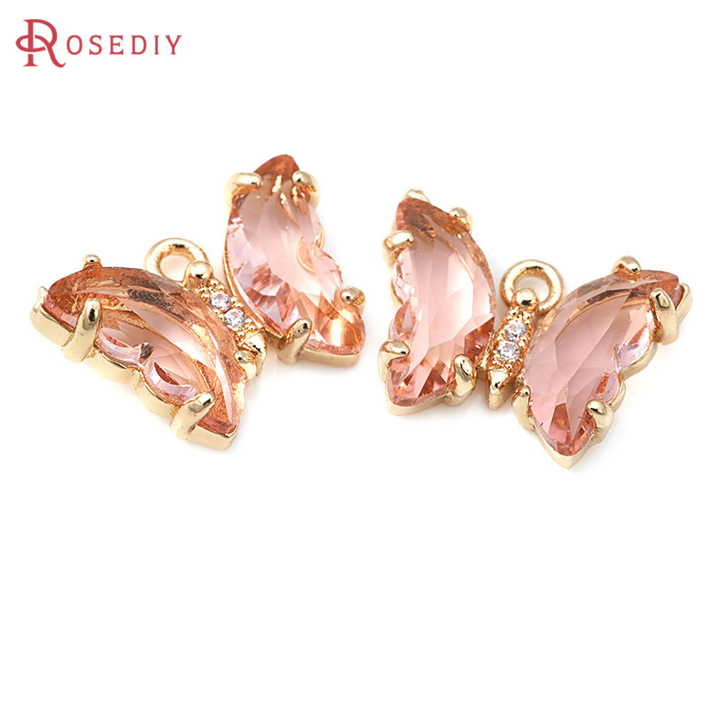 10PCS 18K Gold Color Brass and - Butterfly Pendant Necklace ulasan dan harga