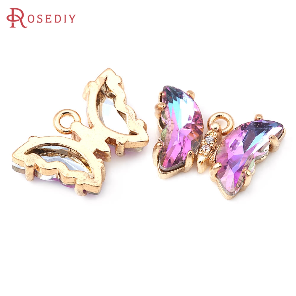 10PCS 18K Gold Color Brass and - Butterfly Pendant Necklace ulasan dan harga