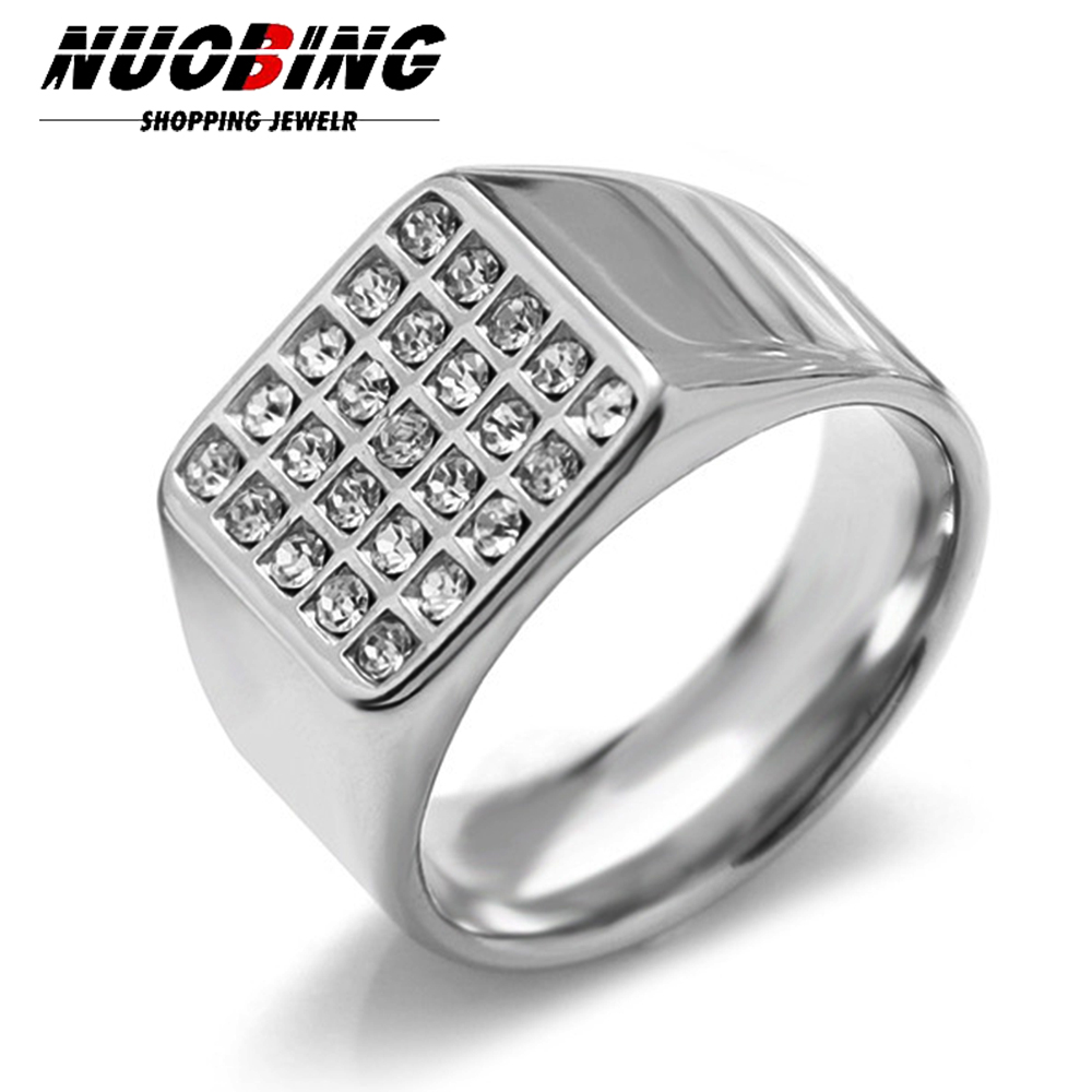 14mm Delicate Shiny Cubic Zirc - Mens Signet Ring ulasan dan harga
